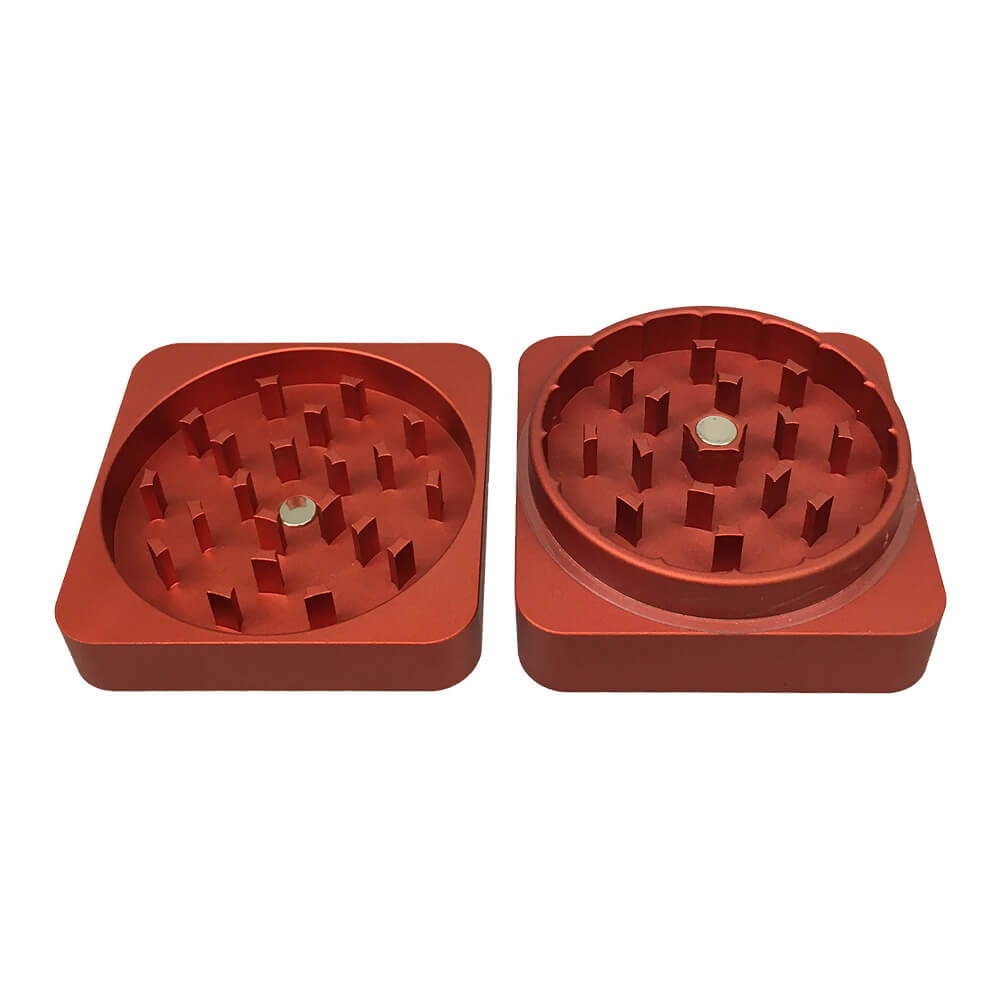 Best Buds Flat Square Aluminium Grinder 2 pièces (50 mm)