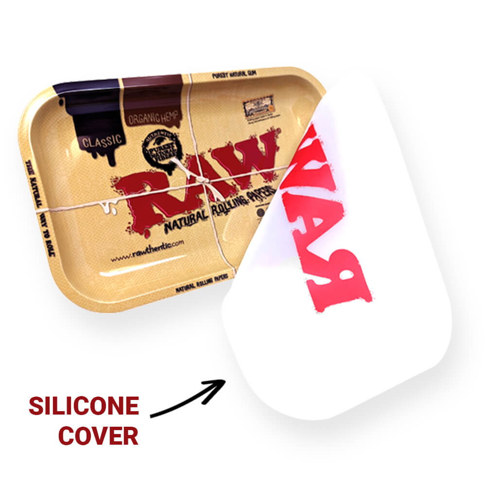 Plateau à dab RAW Classic avec couvercle en silicone, taille moyenne