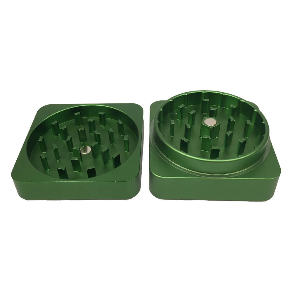 Best Buds Flat Square Aluminium Grinder 2 pièces (50 mm) 