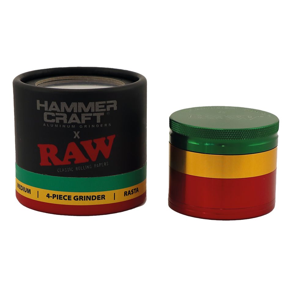 RAW Hammer Craft Medium Aluminium Grinder 4 pièces-55 mm